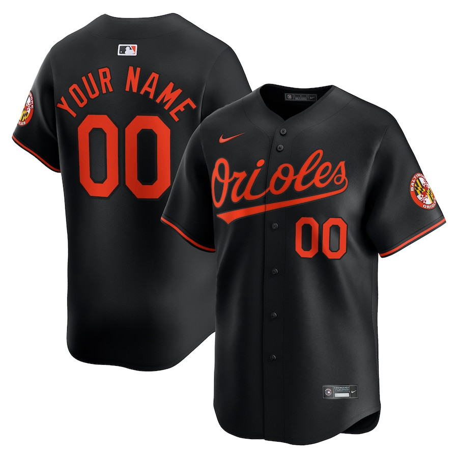 Baltimore Orioles Alternate Limited Custom Men Baseball Jersey - Black