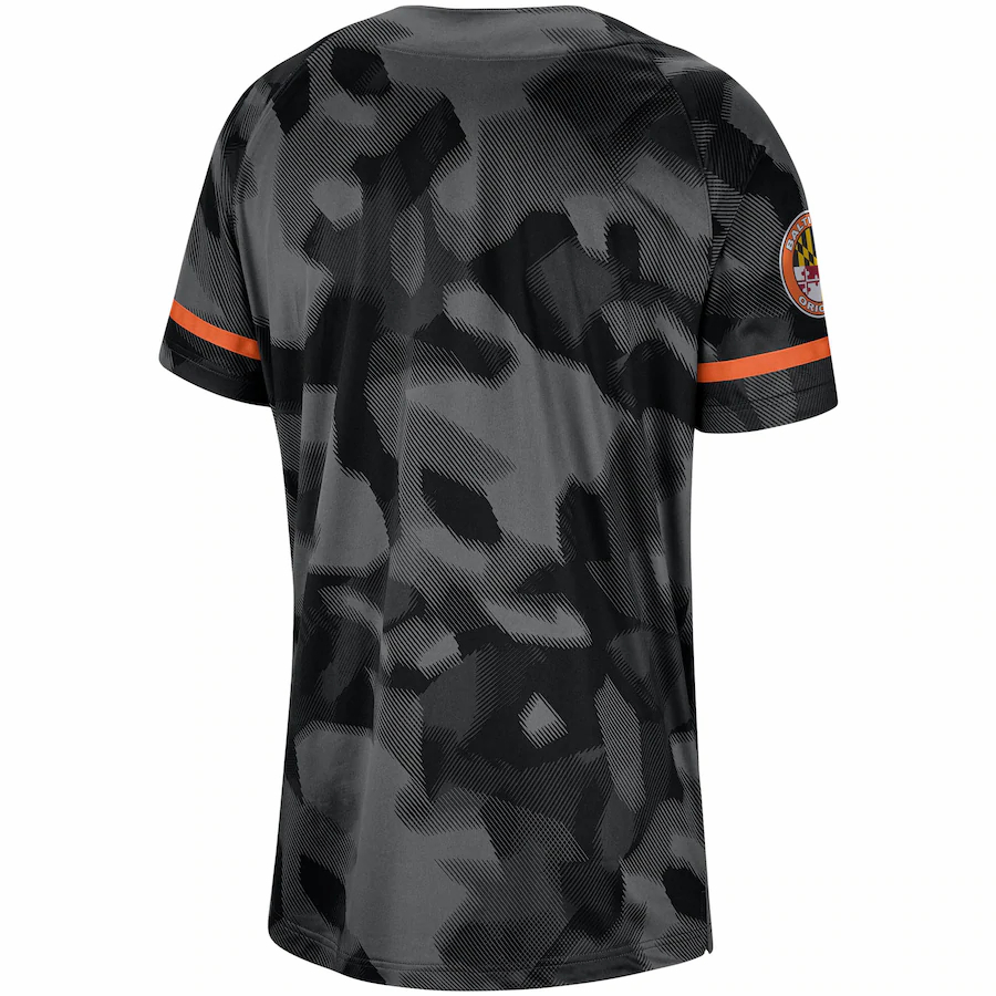 Alternative view of Baltimore Orioles Camo Baseball Jersey – Black