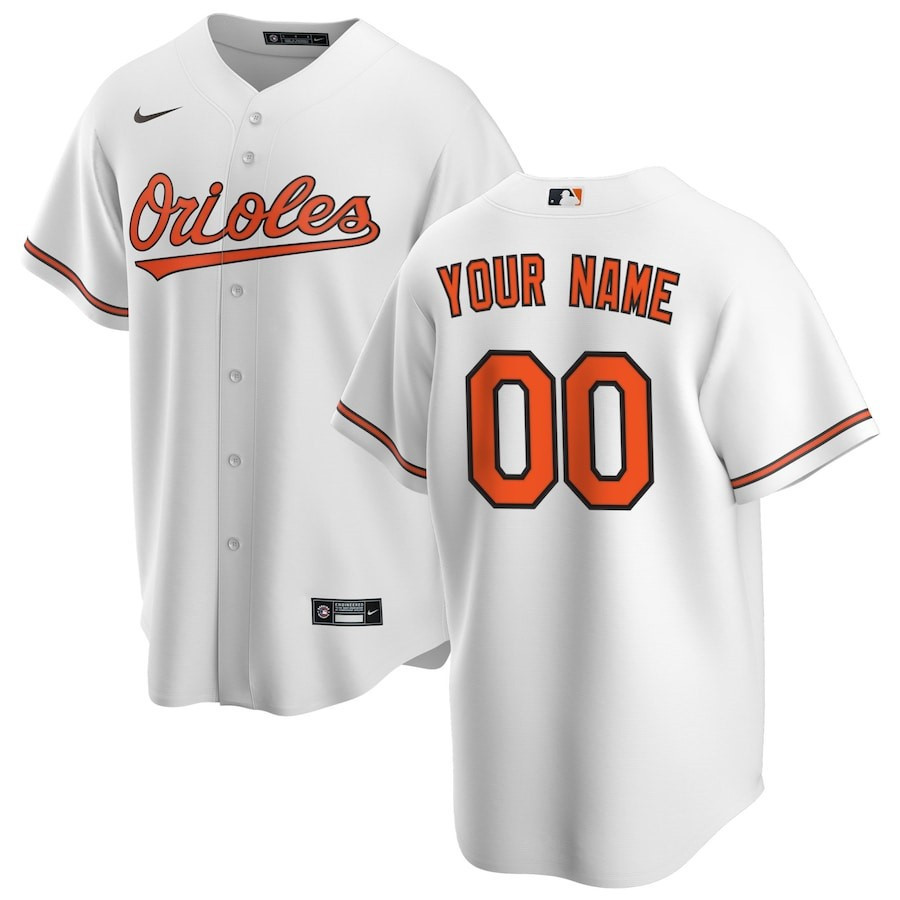 Baltimore Orioles Home Custom Men Baseball Jersey - White