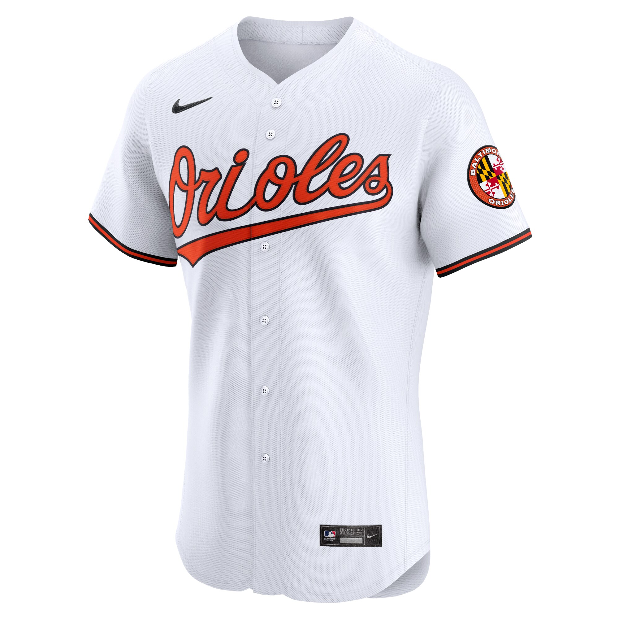 Alternative view of Baltimore Orioles Home Elite Baseball Jersey - White