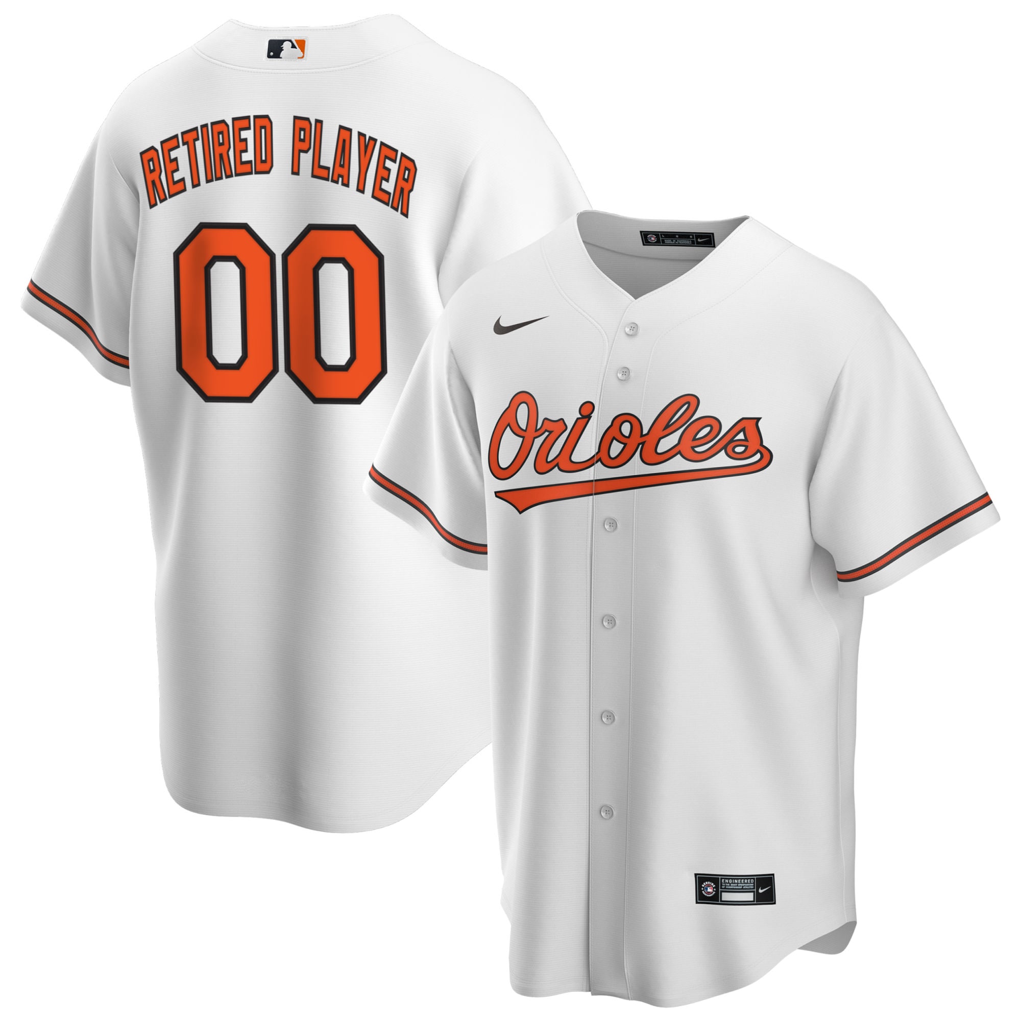 Baltimore Orioles Home Pick-a-player Retired Roster Replica Jersey - White
