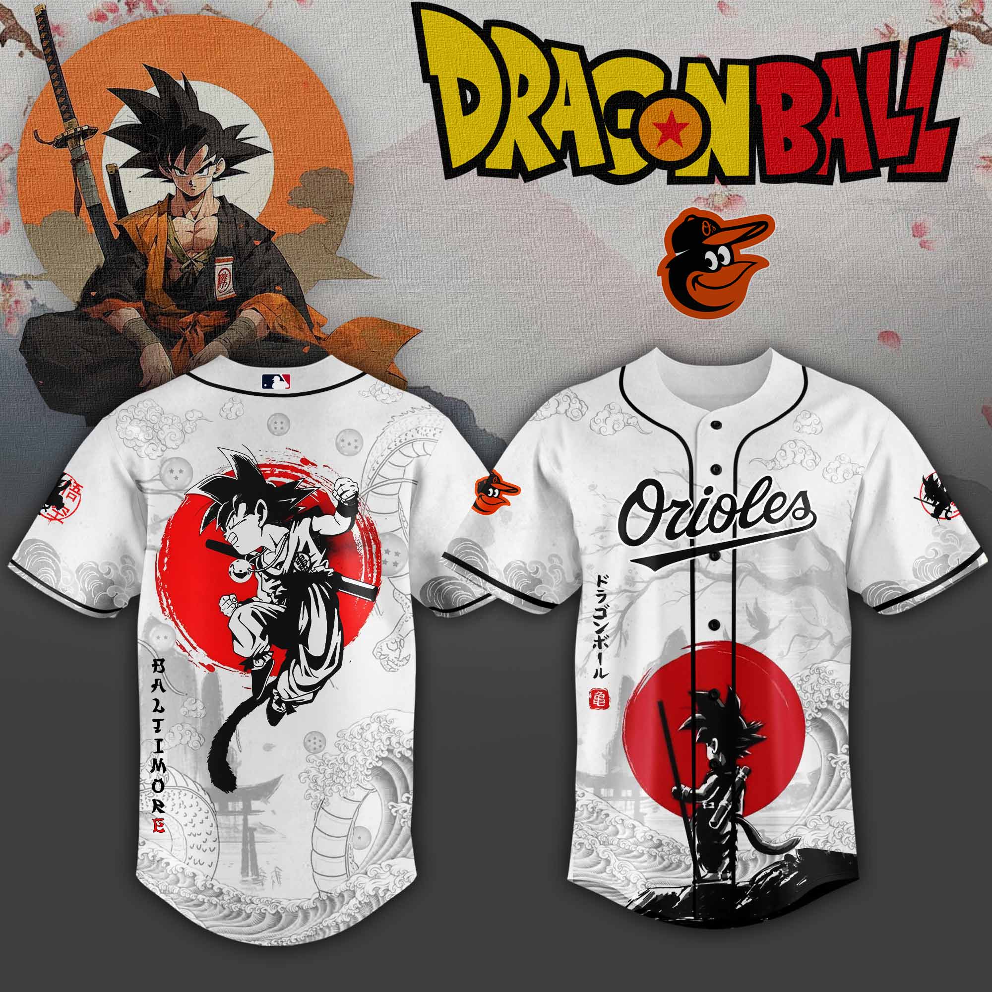 Baltimore Orioles Mlb X Dragon Ball Super Saiyan Baseball Jersey Collection