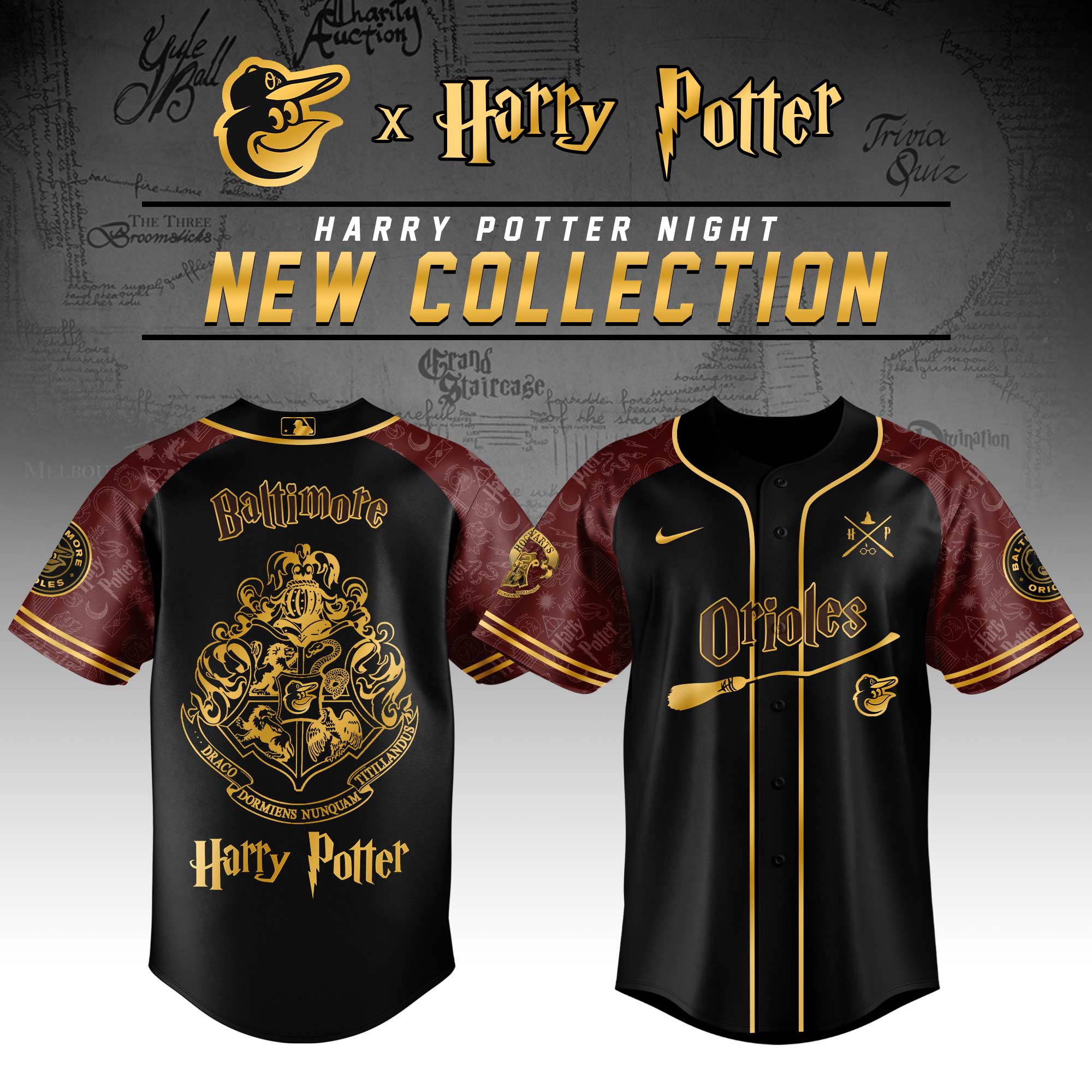 Baltimore Orioles Mlb X Harry Potter Hogwarts Houses Baseball Jersey