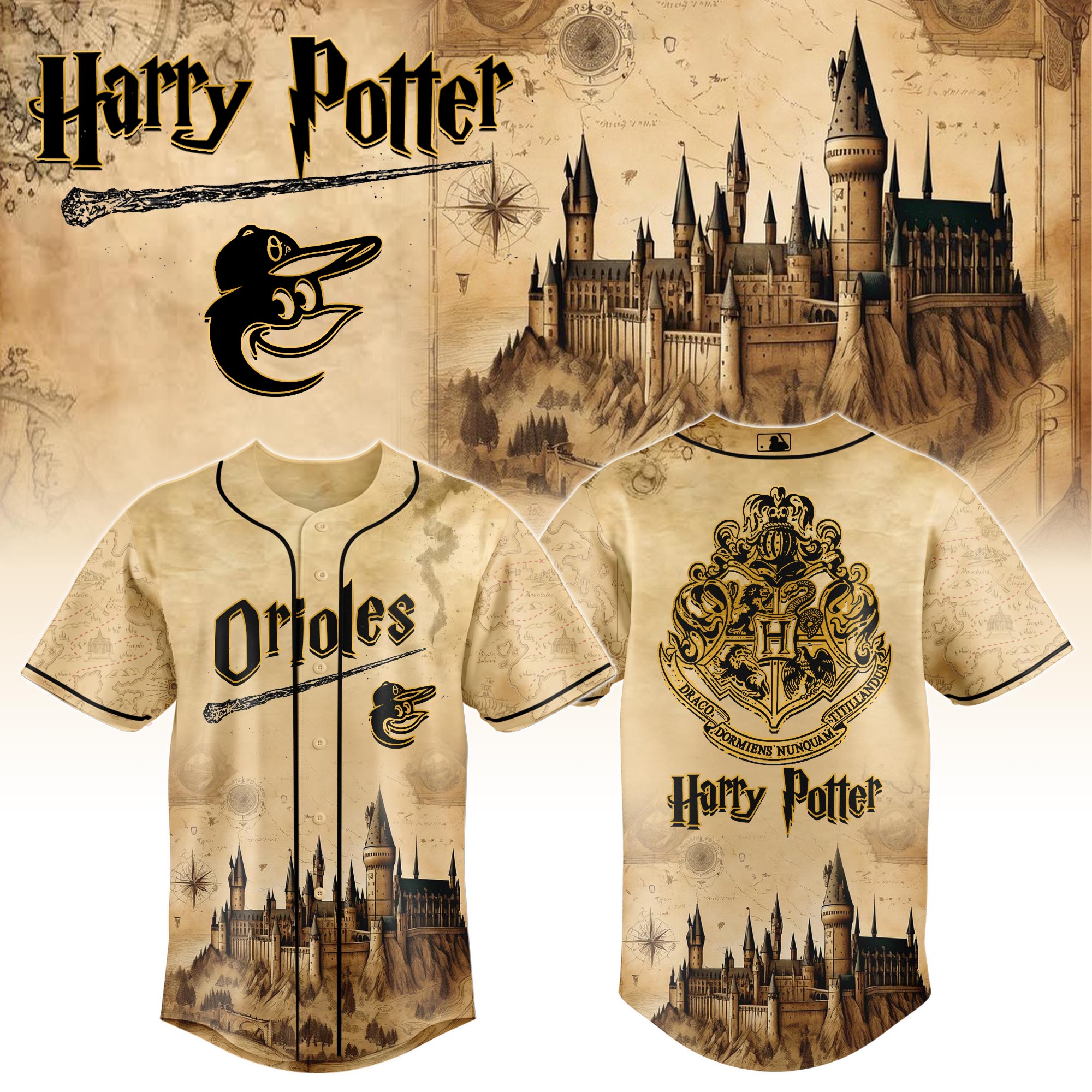 Baltimore Orioles Mlb X Harry Potter Magic On The Mound Baseball Jersey