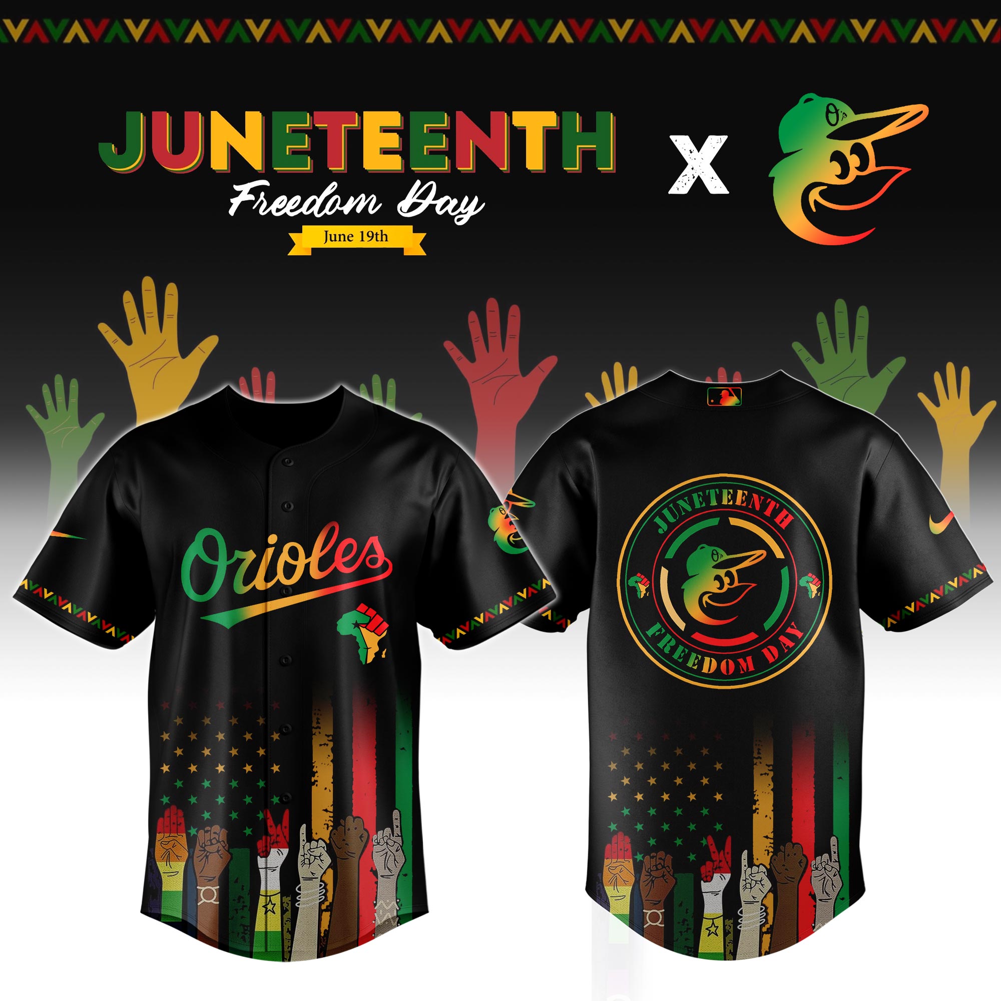 Baltimore Orioles Mlb X Juneteenth Baseball Jersey 2025
