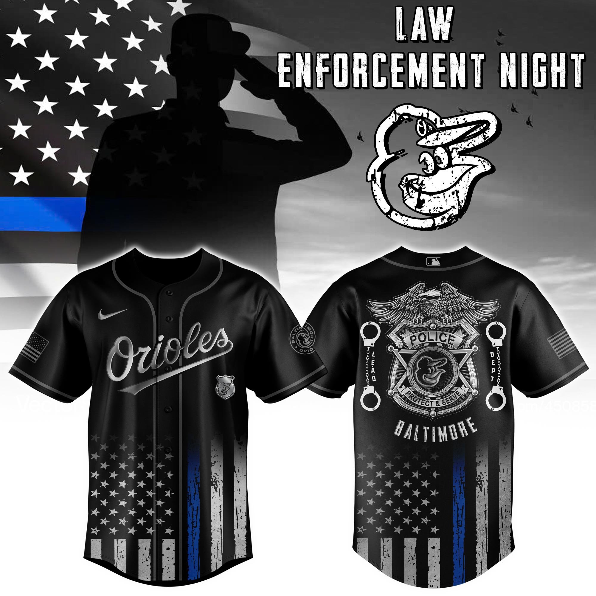 Baltimore Orioles Mlb X Law Enforcement Night Edition Jersey 2025