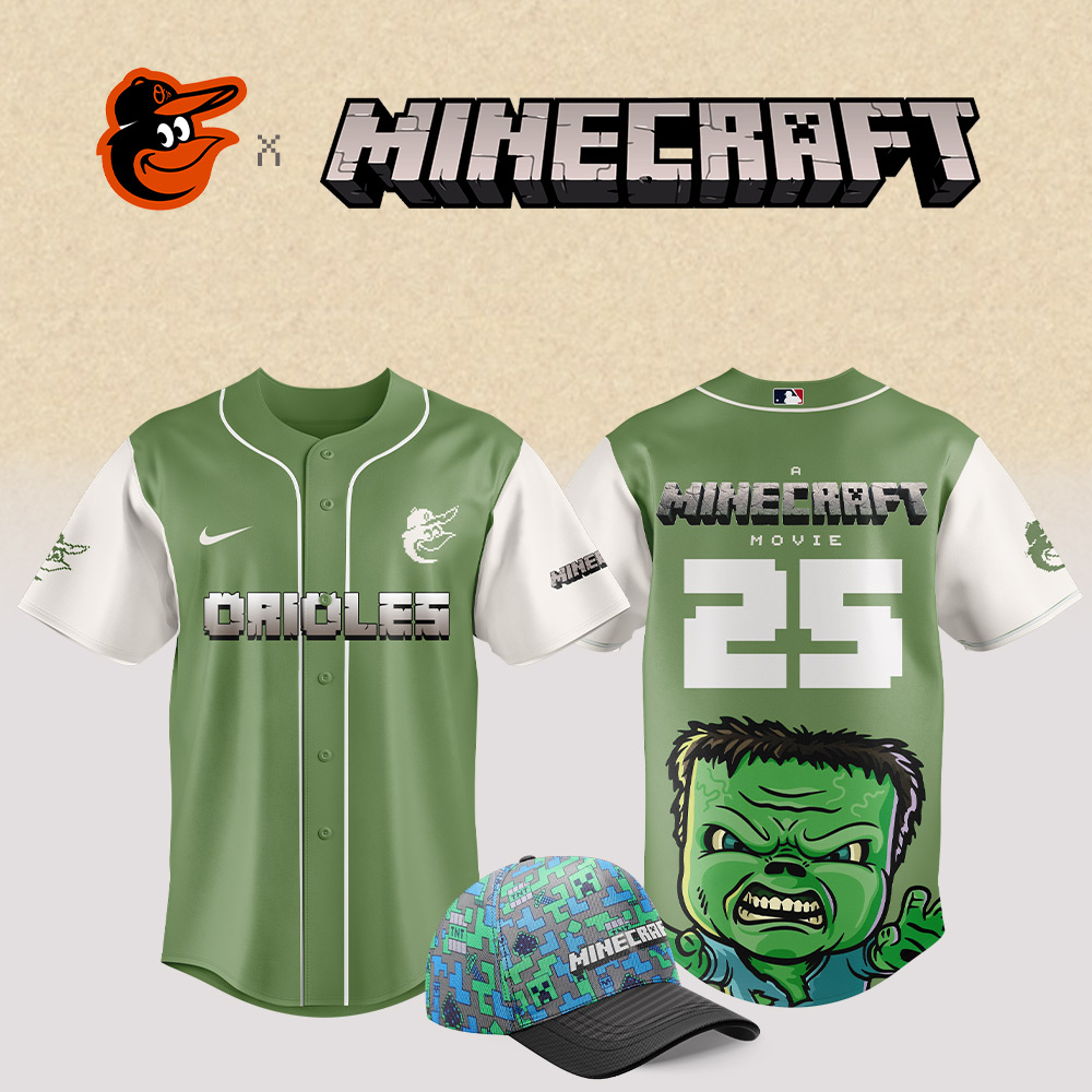 Baltimore Orioles Mlb X Minecraft Movie Baseball Jersey