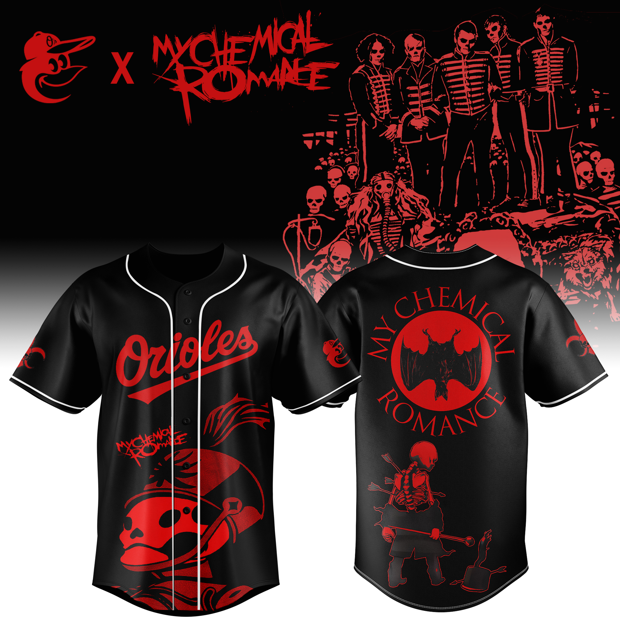 Baltimore Orioles Mlb X My Chemical Romance Baseball Jersey