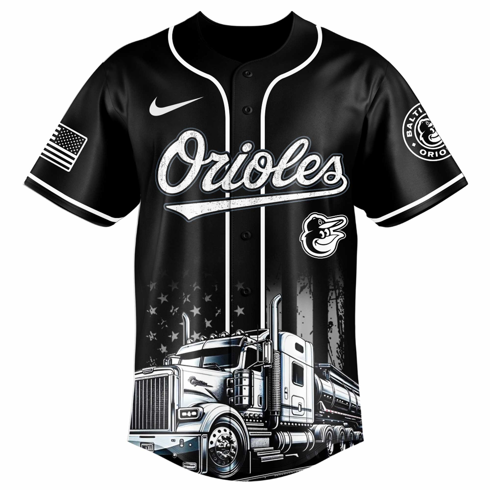 Alternative view of Baltimore Orioles Mlb X Nation Truck Driver Appreciation Week Limited Edition Jersey 2025