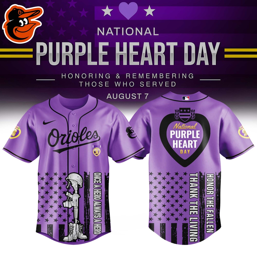 Baltimore Orioles Mlb X Usa Purple Heart Day Baseball Jersey