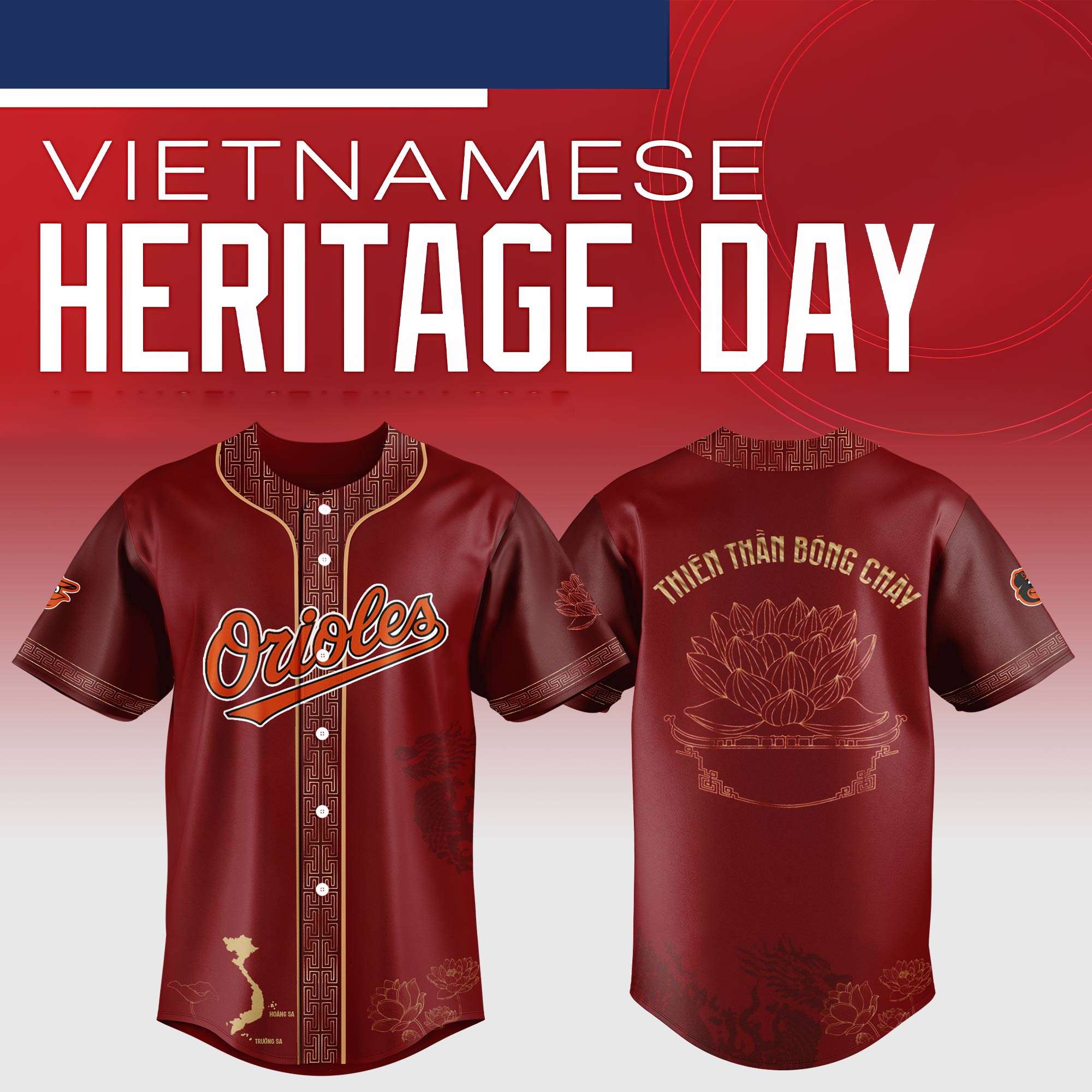 Baltimore Orioles Mlb X Vietnamese Heritage Night Baseball Jersey