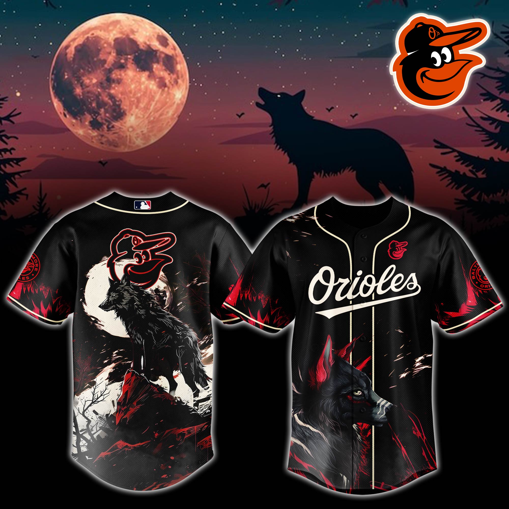 Baltimore Orioles Mlb X Wolf Baseball Jersey