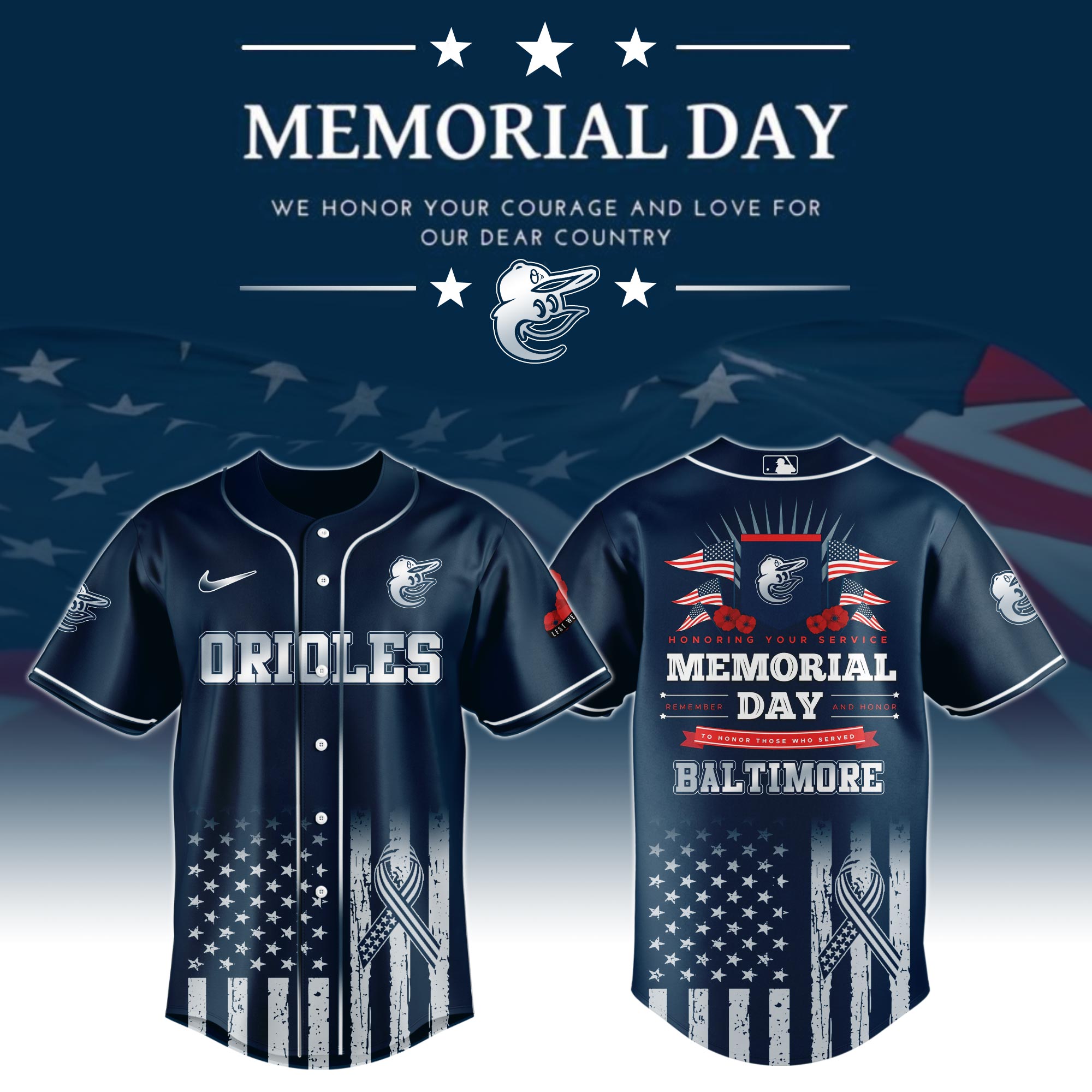 Baltimore Orioles Special Memorial Day Limited Edition Jersey