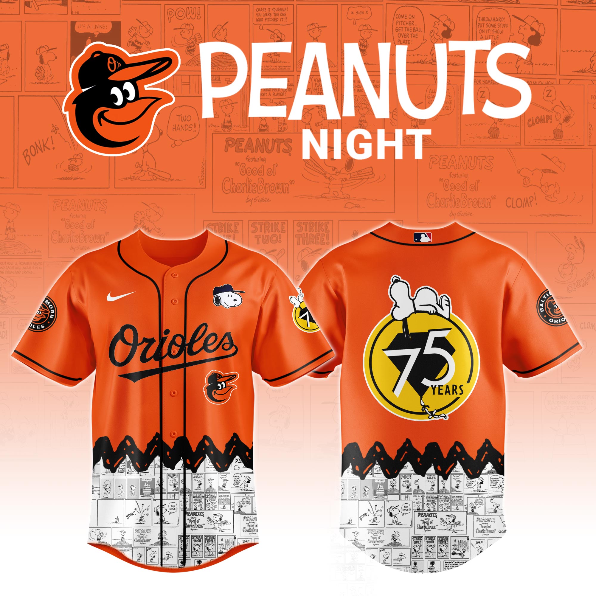 Baltimore Orioles X Peanuts Night Jersey 2025