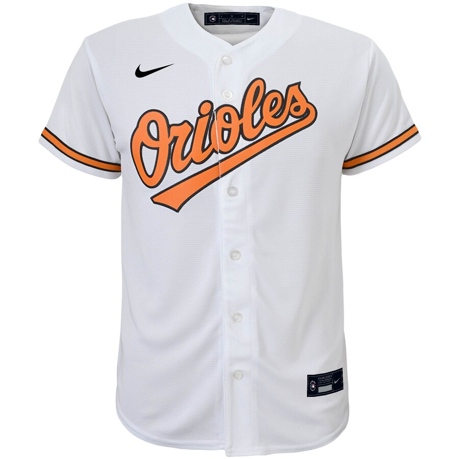 Alternative view of Baltimore Orioles Youth Home 2020 Replica Team Baseball Jersey - White