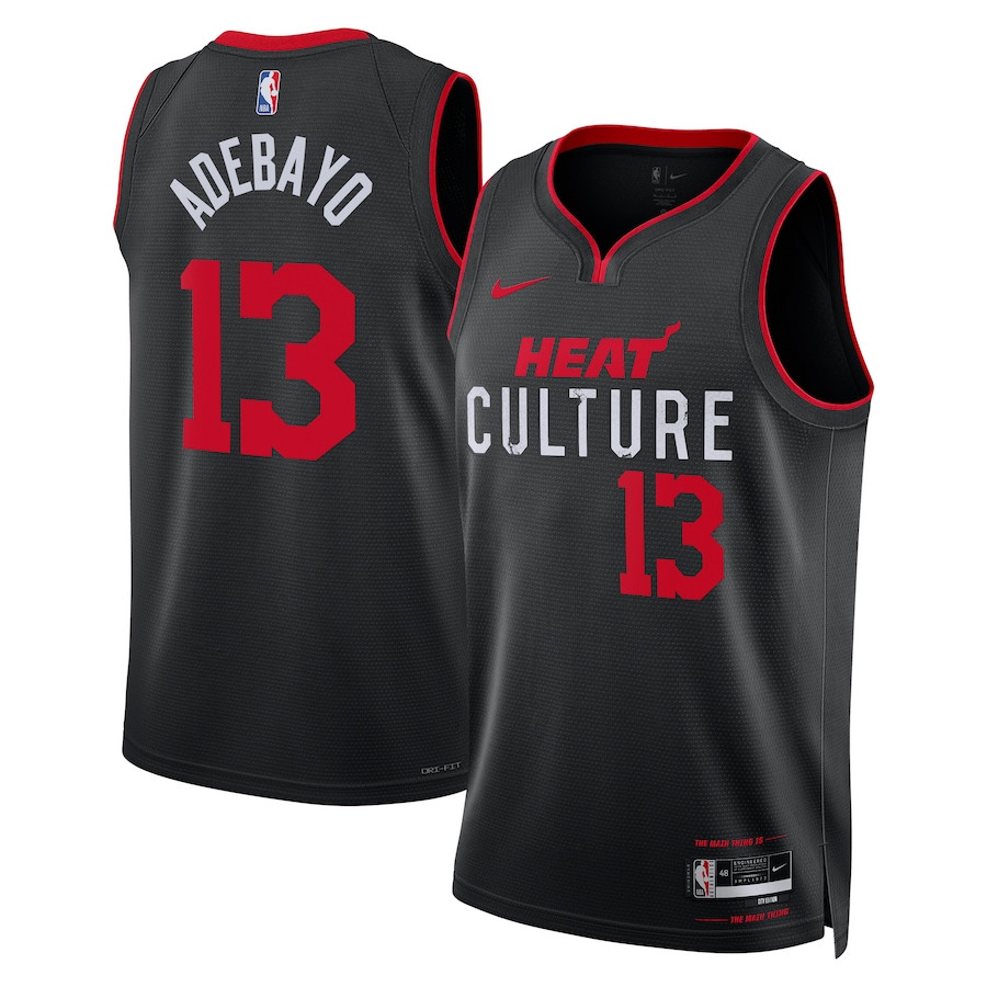 Bam Adebayo 13 Miami Heat 2023/24 City Edition Swingman Basketball Jersey - Black - JS725 