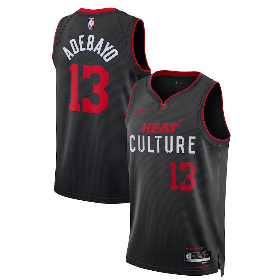 Bam Adebayo 13 Miami Heat 2023/24 Swingman Basketball Jersey - City Edition - Unisex Black - JS901 