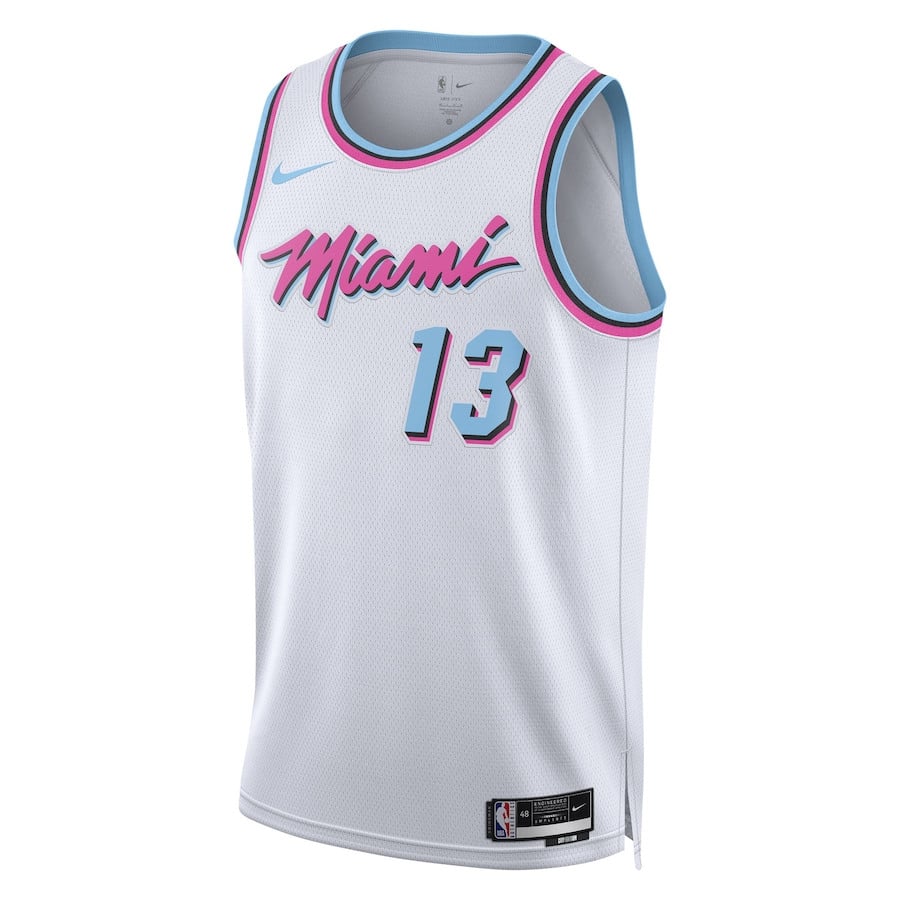 Alternative view of Bam Adebayo 13 Miami Heat Unisex 2024/25 Swingman Player Basketball Jersey - City Edition - White - JS839 