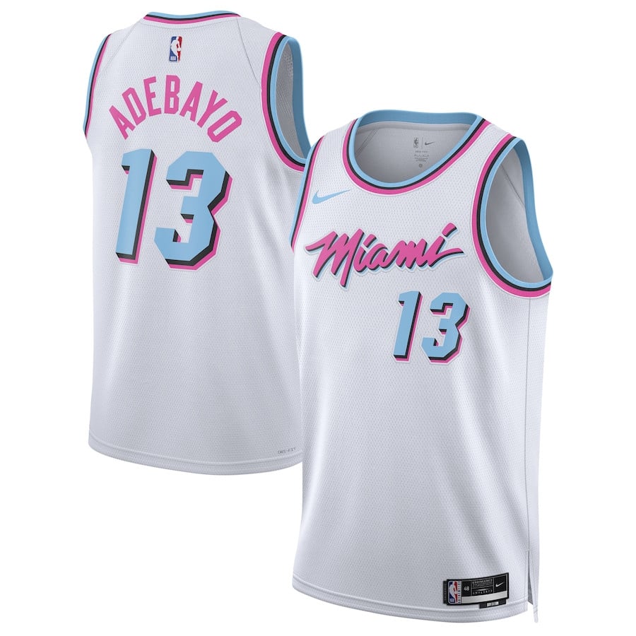 Bam Adebayo 13 Miami Heat Unisex 2024/25 Swingman Player Basketball Jersey - City Edition - White - JS839 