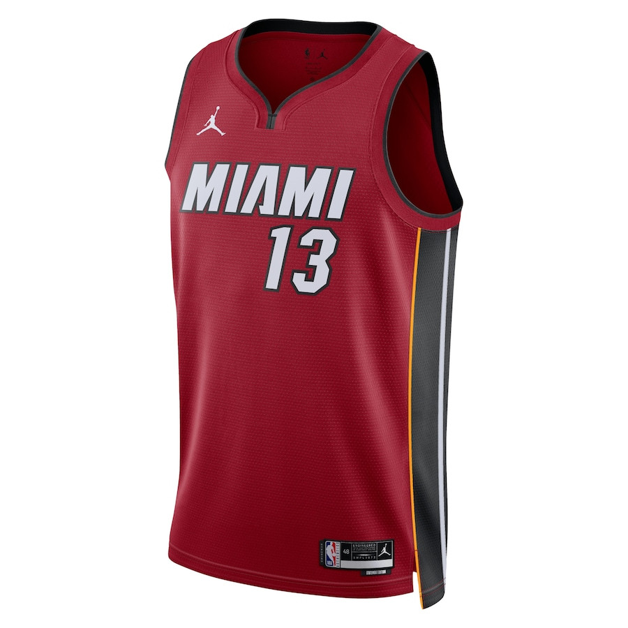 Alternative view of Bam Adebayo 13 Miami Heat Unisex Swingman Basketball Jersey - Statement Edition - Crimson - JS464 