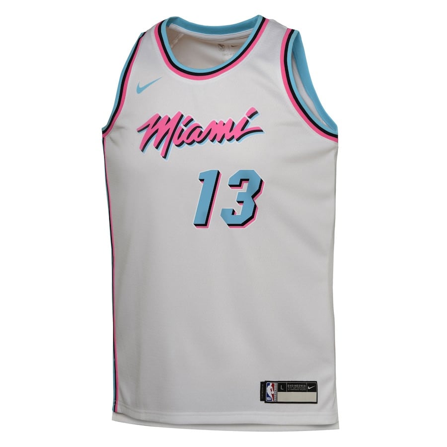 Alternative view of Bam Adebayo 13 Miami Heat YOUTH 2024/25 Swingman Player Basketball Jersey - City Edition - White - JS718 