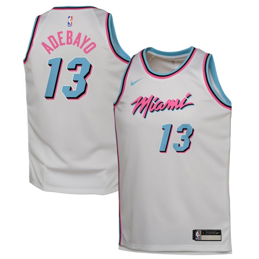 Bam Adebayo 13 Miami Heat YOUTH 2024/25 Swingman Player Basketball Jersey - City Edition - White - JS718 