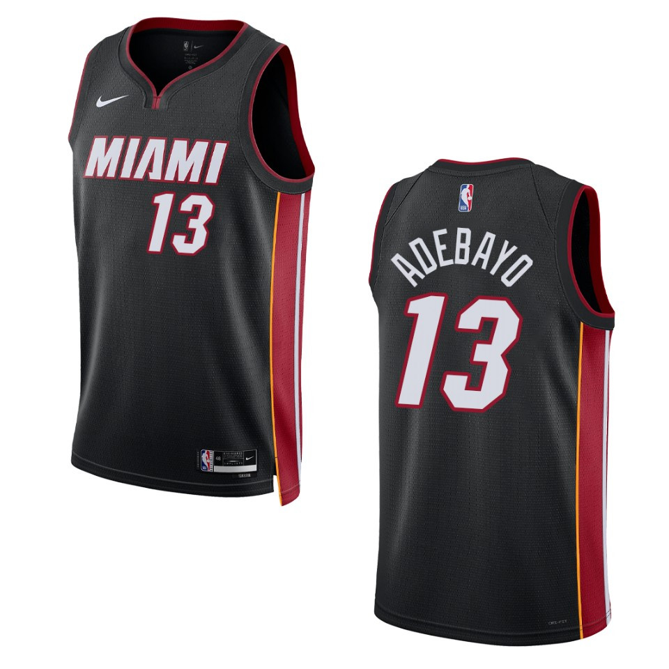 Bam Adebayo Black Icon Edition 2022-23 Miami Heat Swingman Basketball Jersey