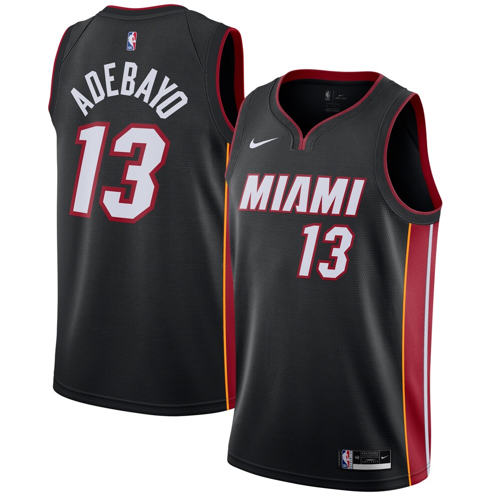 Bam Adebayo Miami Heat 2020/21 Swingman Basketball Jersey Black - Icon Edition