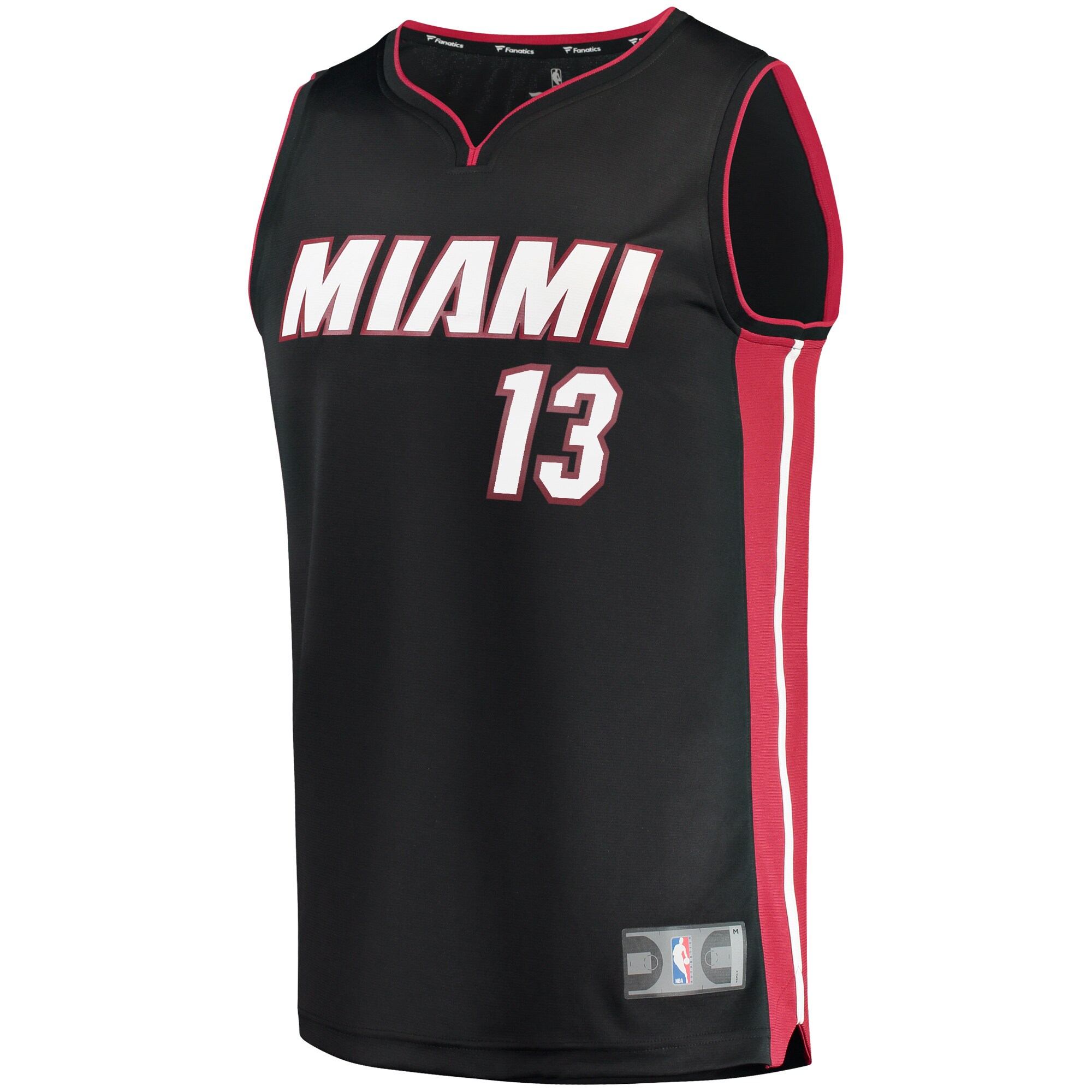 Alternative view of Bam Adebayo Miami Heat Fanatics Fast Break Replica Player Basketball Jersey - Icon Edition - Black