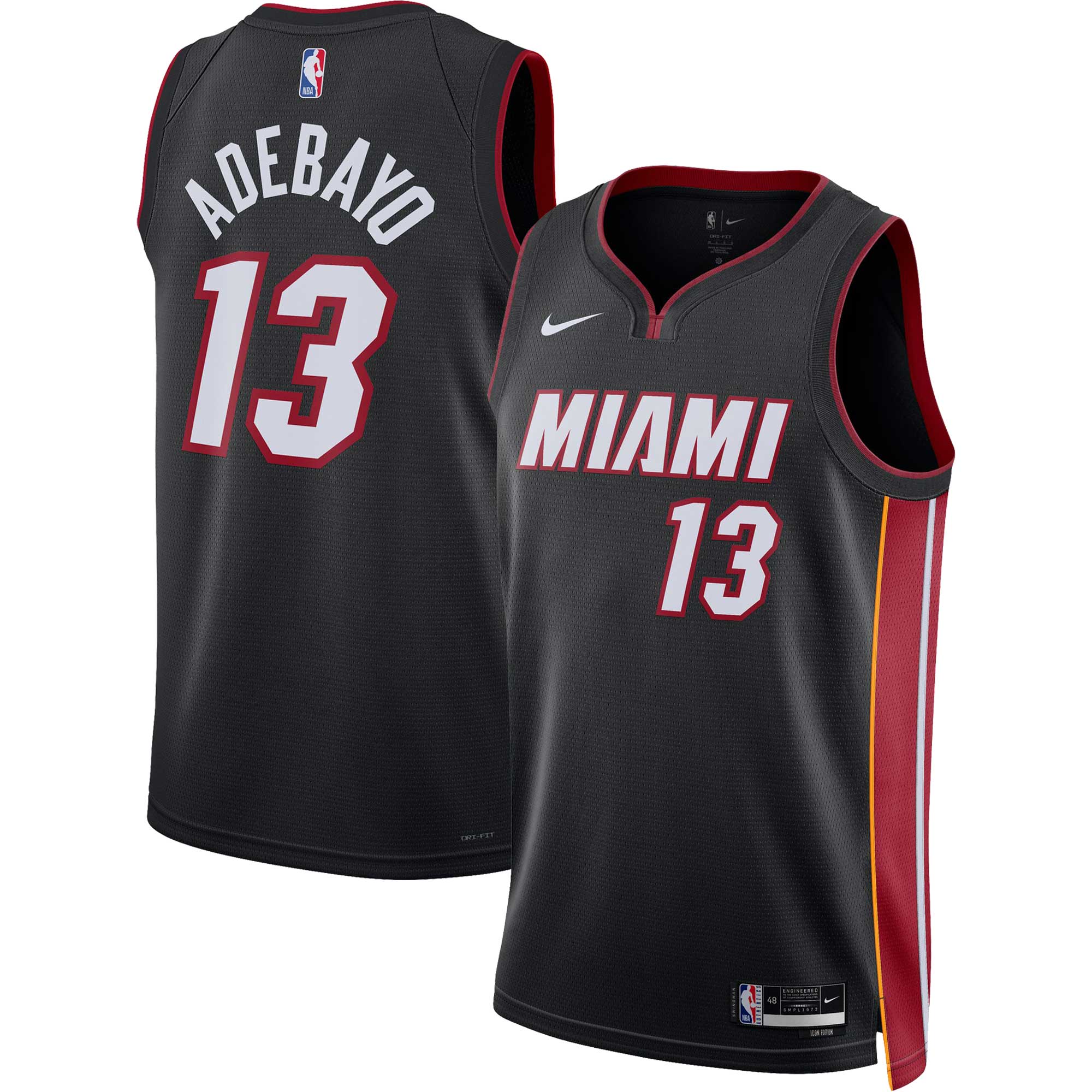 Bam Adebayo Miami Heat Unisex Swingman Basketball Jersey - Icon Edition - Black