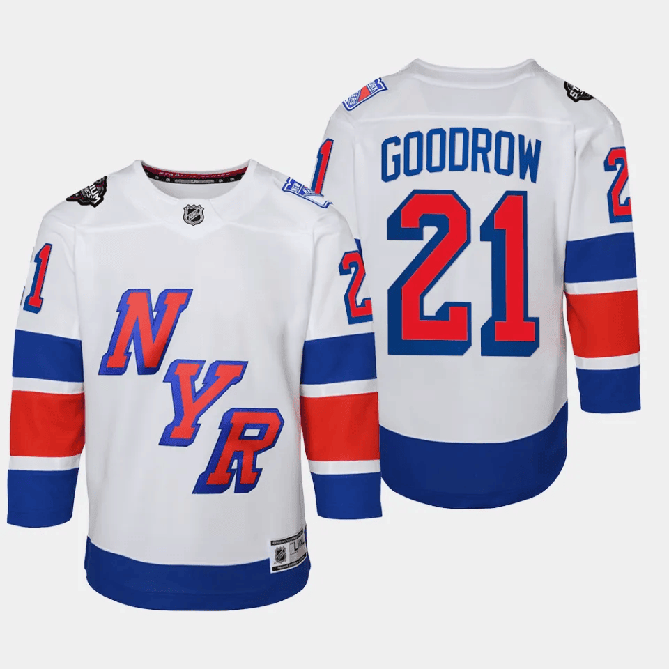 Barclay Goodrow 21 New York Rangers 2024 NHL YOUTH Stadium Series Hockey Jersey - White - JS876 