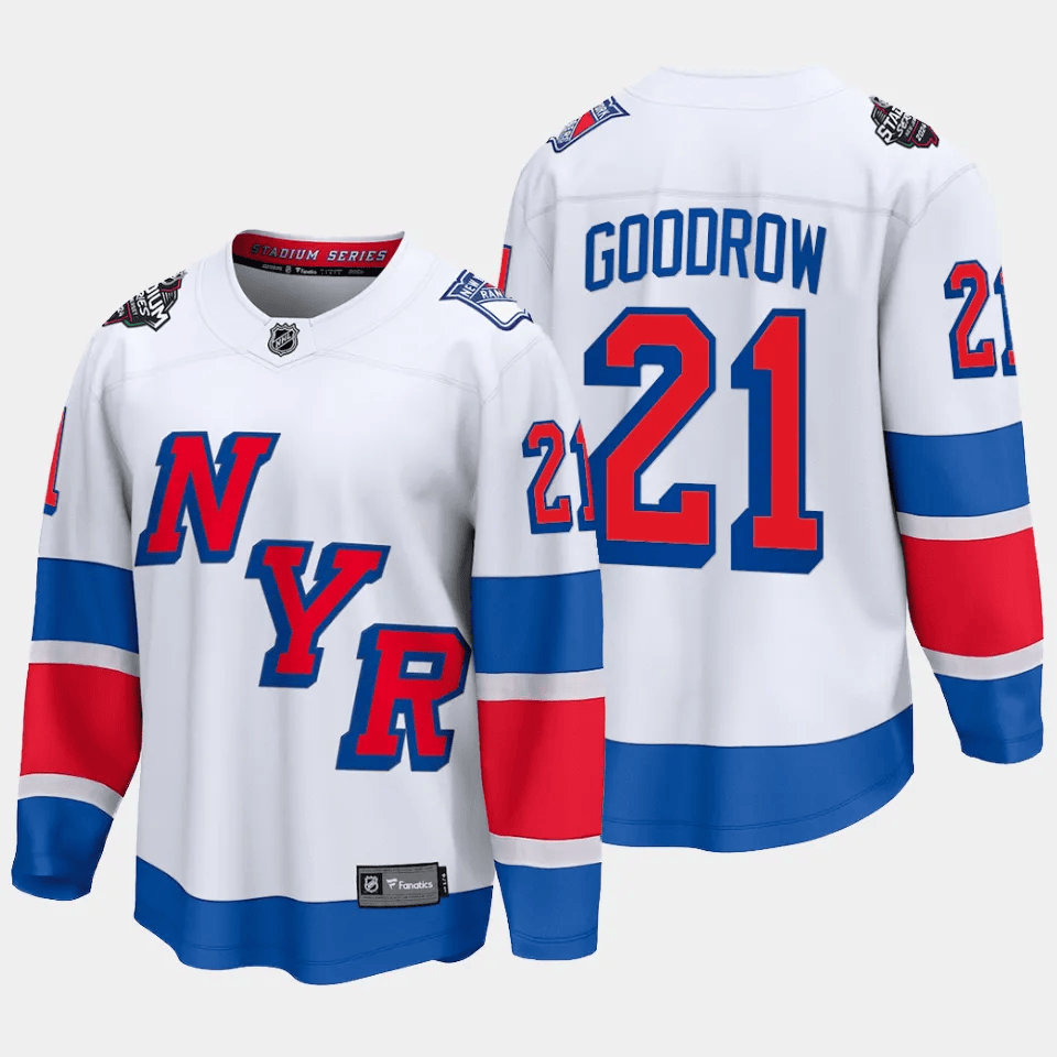 Barclay Goodrow 21 New York Rangers 2024 Stadium Series Patch Breakaway Hockey Jersey - Men, White - JS125 
