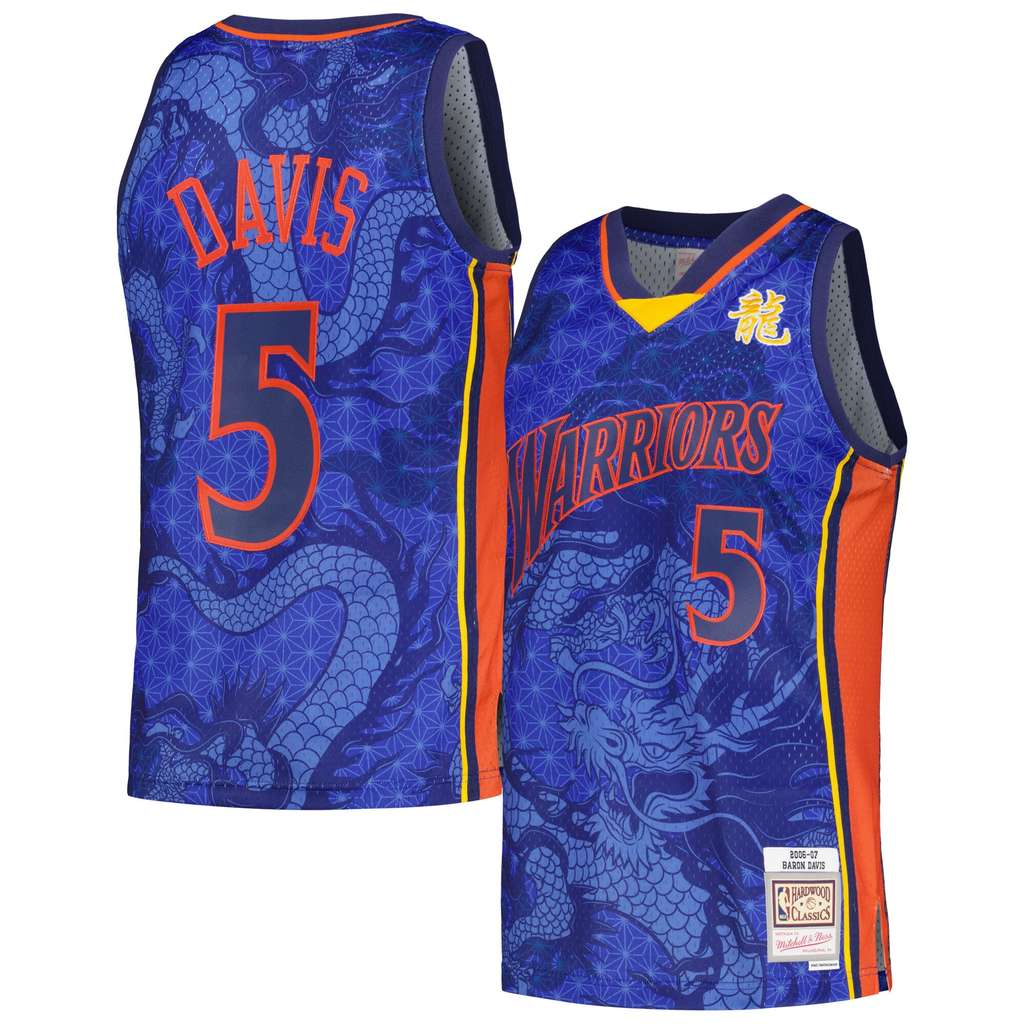 Baron Davis Golden State Warriors Mitchell & Ness 2006/07 Hardwood Classics Asian Heritage 6.0 Swingman Throwback Player Basketball Jersey - Royal