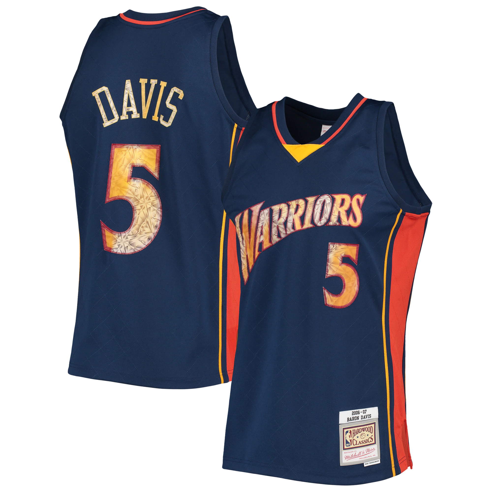 Alternative view of Baron Davis Golden State Warriors Mitchell & Ness 1996-97 Hardwood Classics Nba 75th Anniversary Diamond Swingman Basketball Jersey – Royal – Jsfangear Basketball Jersey Store