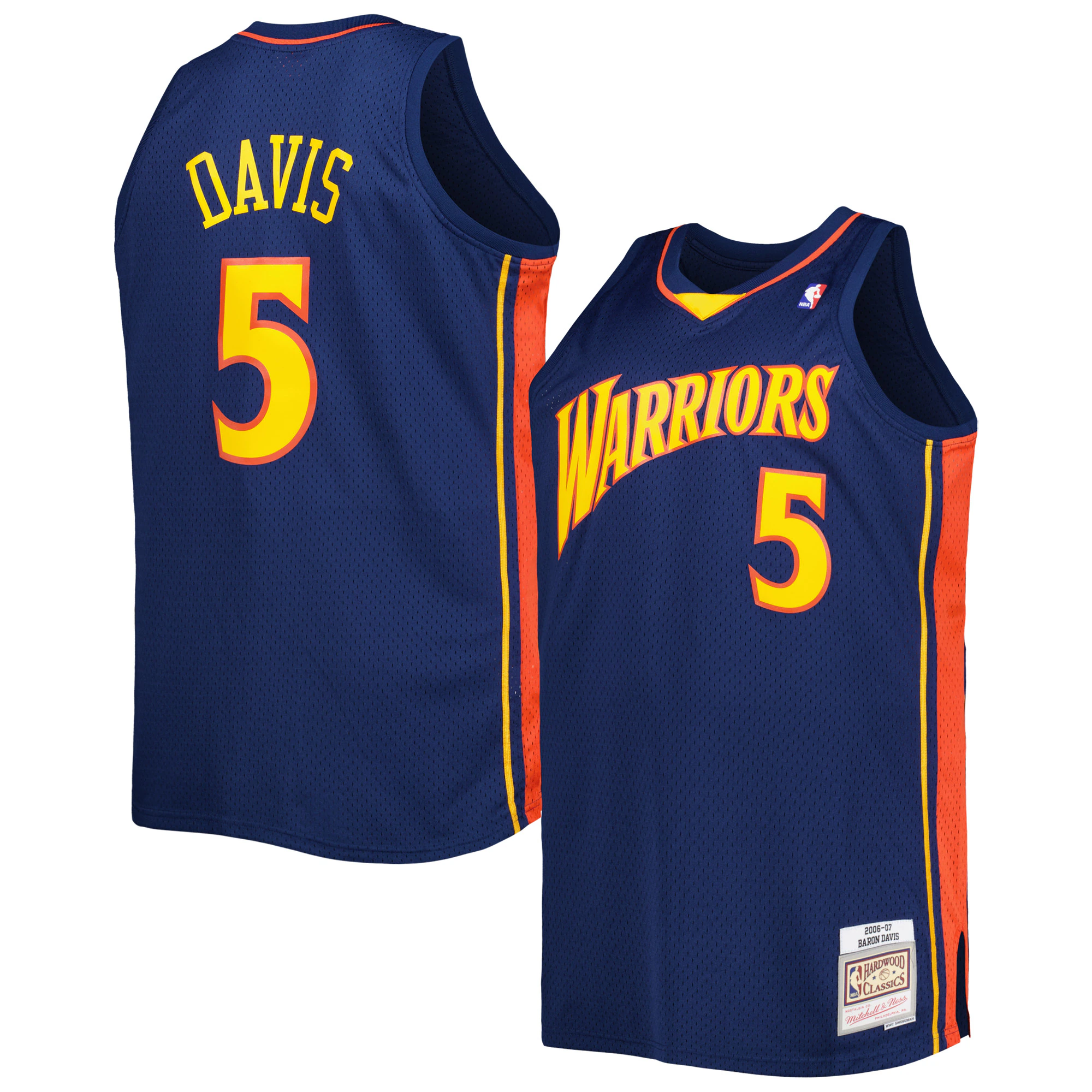 Alternative view of Baron Davis Golden State Warriors Mitchell & Ness Big & Tall Hardwood Classics 2006/07 Swingman Basketball Jersey - Navy