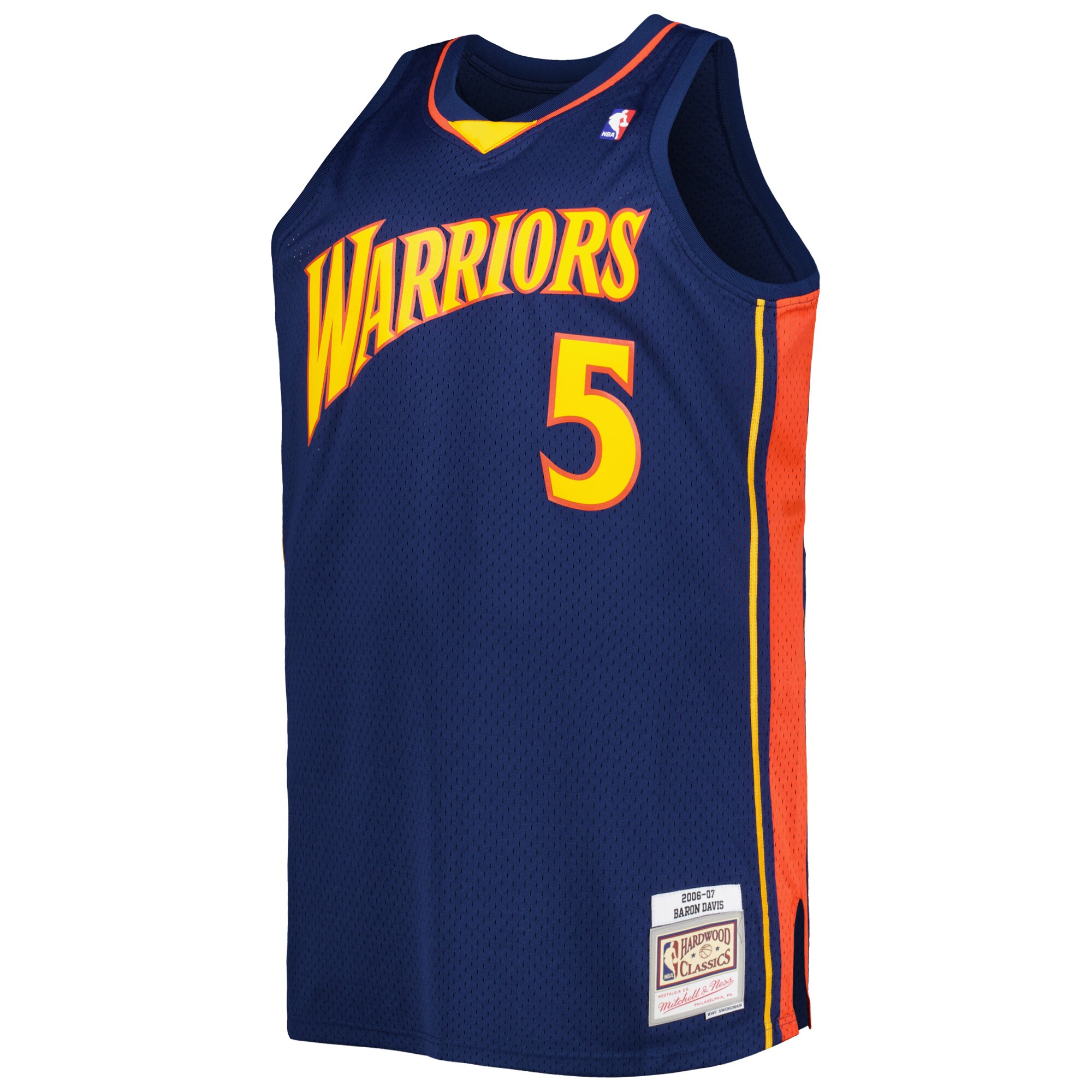 Alternative view of Baron Davis Golden State Warriors Mitchell & Ness Big & Tall Hardwood Classics 2006/07 Swingman Basketball Jersey - Navy
