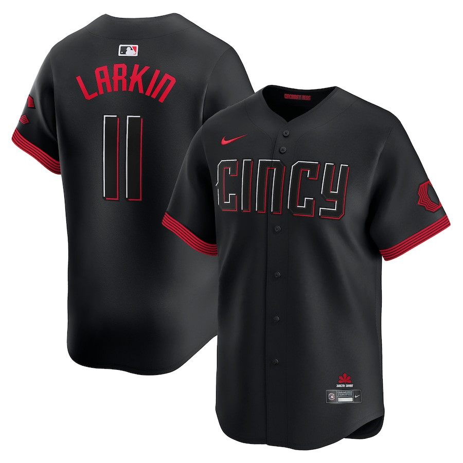 Barry Larkin 11 Cincinnati Reds City Connect Limited Player Men Baseball Jersey - Black
