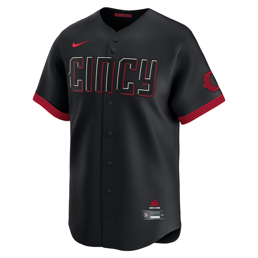 Alternative view of Barry Larkin 11 Cincinnati Reds City Connect Limited Player Men Baseball Jersey - Black