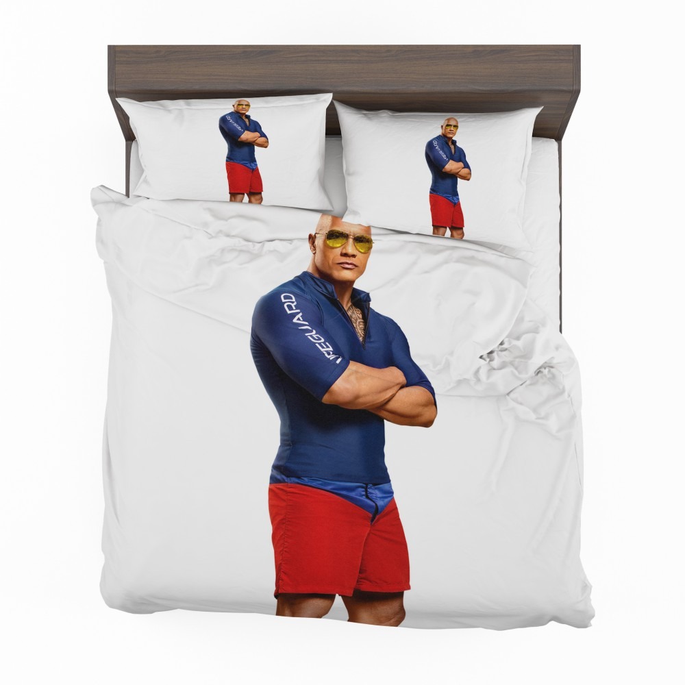 Alternative view of Baywatch Movie Actor Baywatch Dwayne Johnson Man Muscle Bedding Set - Custom Bedding Set