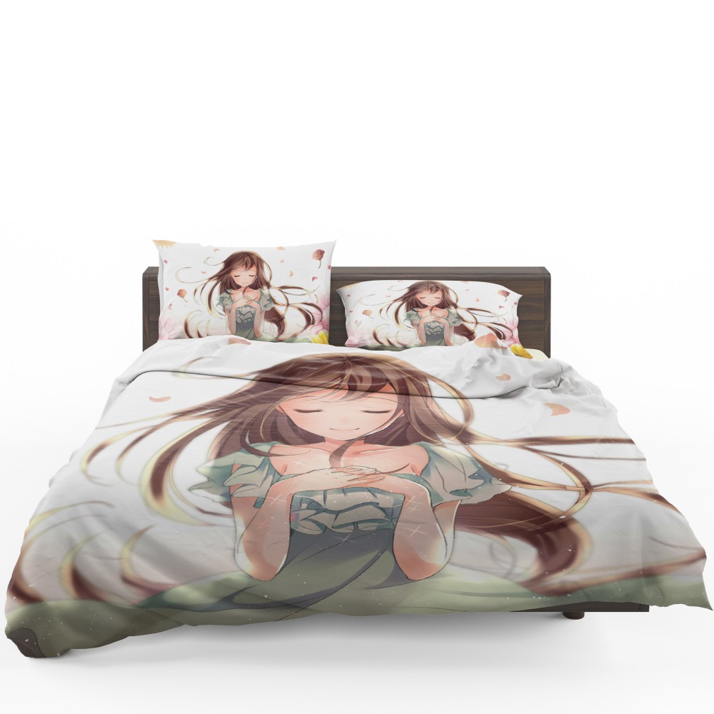 Beautiful Japanese Anime Girl Queen King Bedding Set - Custom Bedding Set