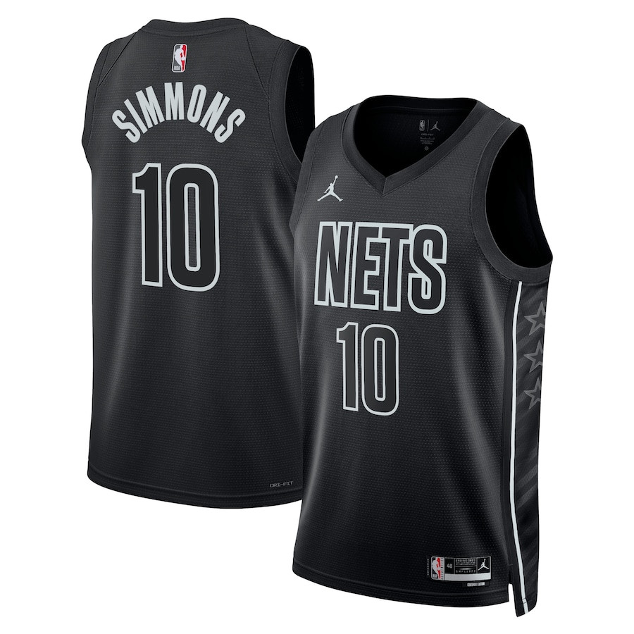 Ben Simmons 10 Brooklyn Nets Unisex Swingman Jersey - Statement Edition - Black - JS390 