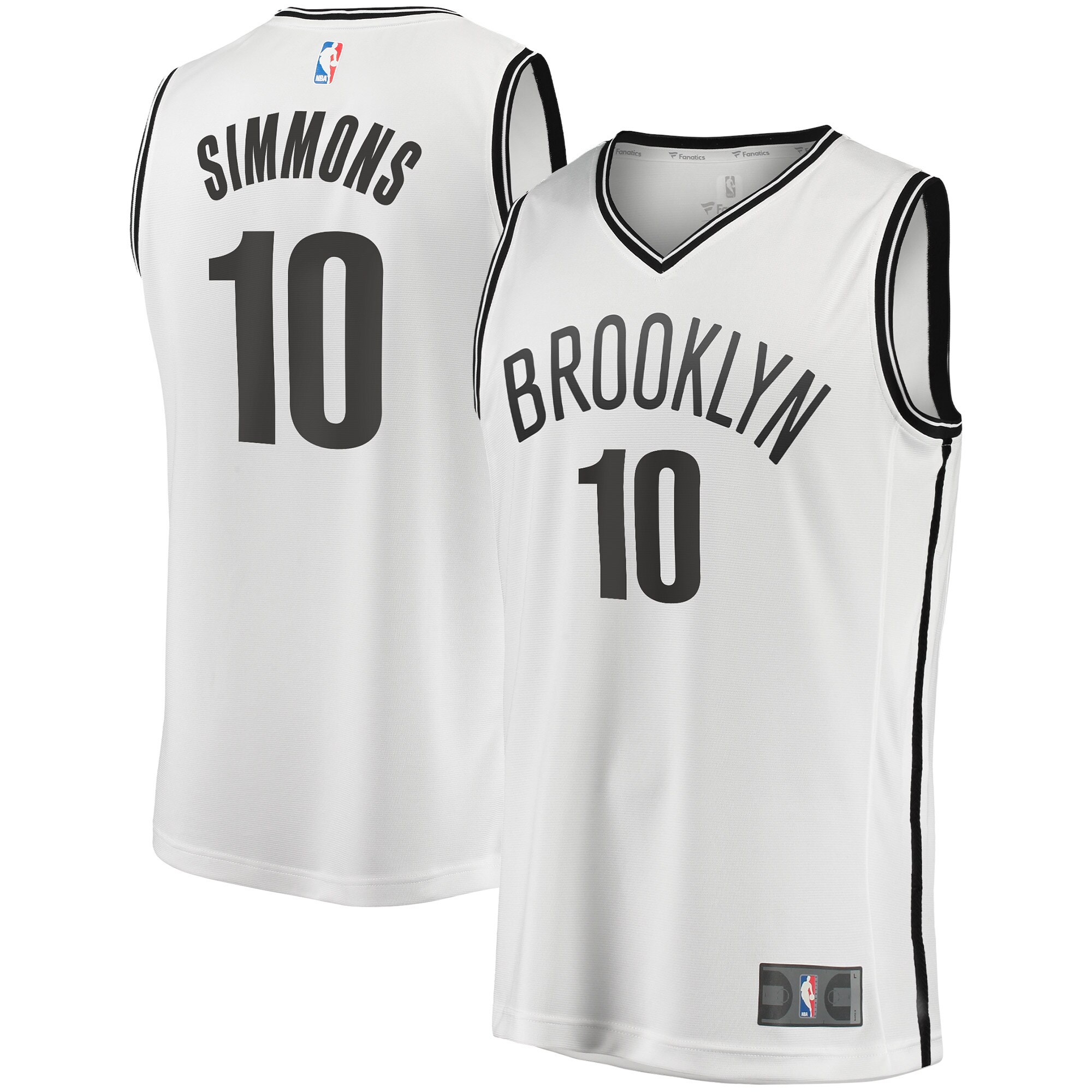 Alternative view of Ben Simmons Brooklyn Nets Fanatics Branded Fast Break Replica Basketball Jersey - Association Edition - White