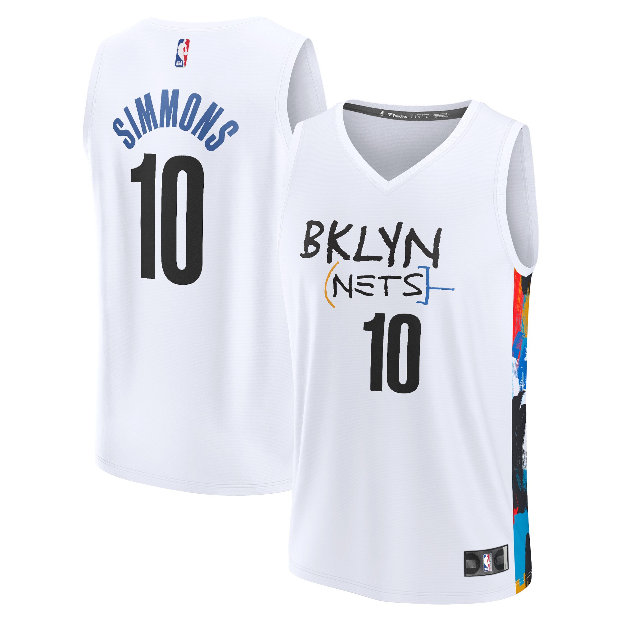 Alternative view of Ben Simmons Brooklyn Nets Fanatics Branded Youth 2022/23 Fastbreak Jersey - City Edition - White