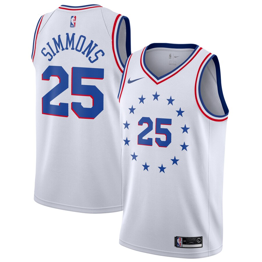 Ben Simmons Philadelphia 76ers 2018/19 Swingman Basketball Jersey White - Earned Edition