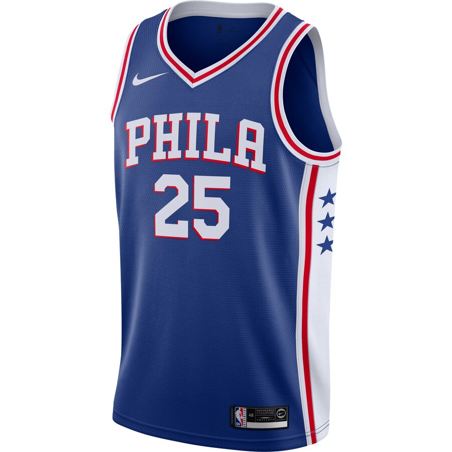 Alternative view of Ben Simmons Philadelphia 76ers 2019/2020 Swingman Basketball Jersey - Icon Edition - Royal