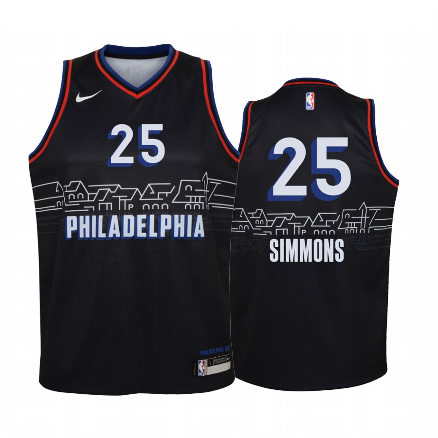 Ben Simmons Philadelphia 76ers 2020-21 City Edition Youth Basketball Jersey - Black