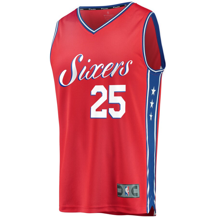 Alternative view of Ben Simmons Philadelphia 76ers Fanatics Branded Fast Break Replica Basketball Jersey Red - Statement Edition