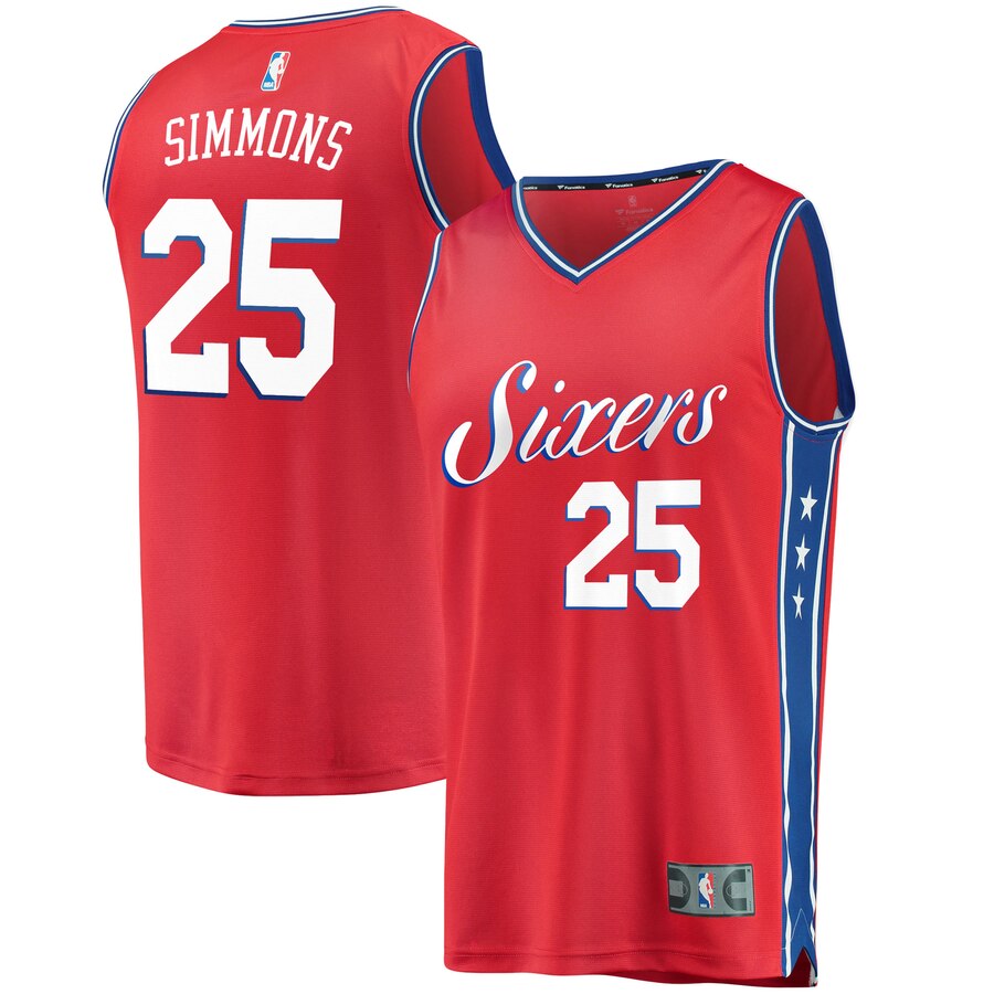 Ben Simmons Philadelphia 76ers Fanatics Branded Fast Break Replica Basketball Jersey Red - Statement Edition