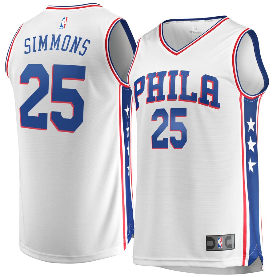 Ben Simmons Philadelphia 76ers Fanatics Branded Fast Break Replica Basketball Jersey White - Association Edition