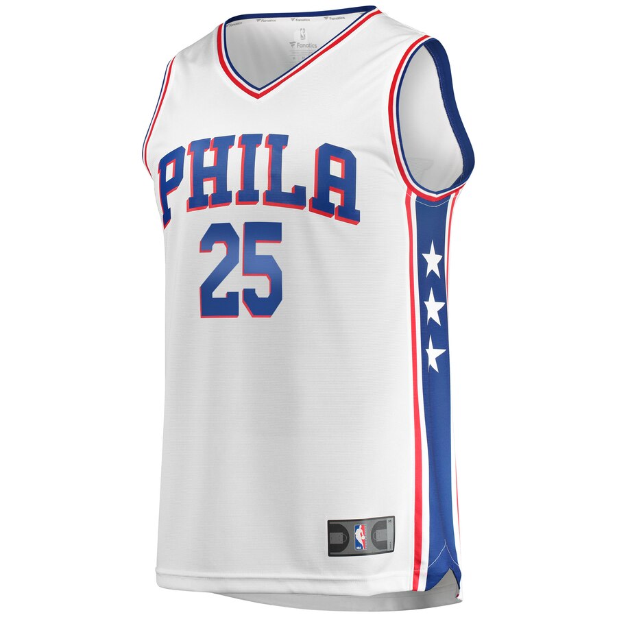 Alternative view of Ben Simmons Philadelphia 76ers Fanatics Branded Fast Break Replica Basketball Jersey White - Association Edition